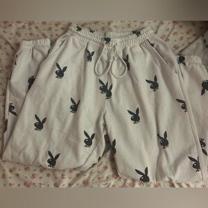 Missguided playboy white sweatpants size 8